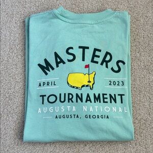 Men’s Masters Tournament tshirt, size Medium. Note small flaws as shown.